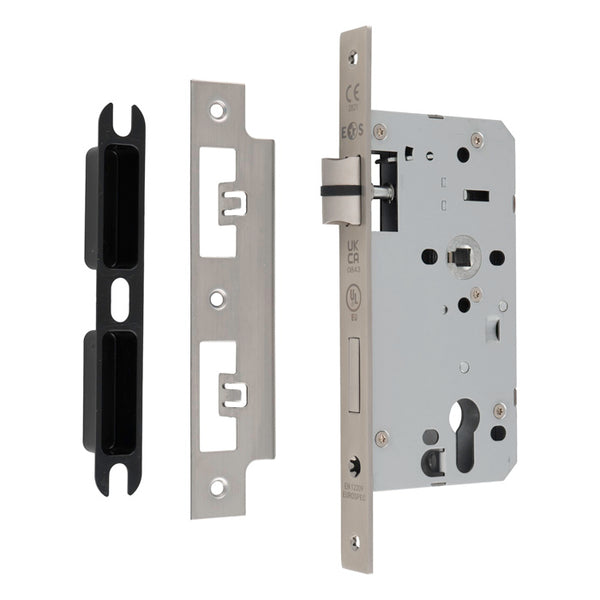 Eurospec - DIN Euro Sashlock-Satin Stainless Steel-55mm-Square - Stainless Steel - DLX7255EPSSS