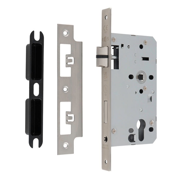 Eurospec - DIN Euro Sashlock-Satin Stainless Steel-60mm-Square - Stainless Steel - DLX7260EPSSS