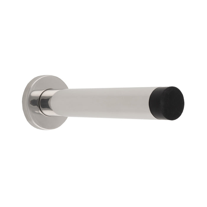 Eurospec - 150 x 22mm - wall mounted doorstop on rose - concealed fix - Bright Stainless Steel - DSW1019BSS