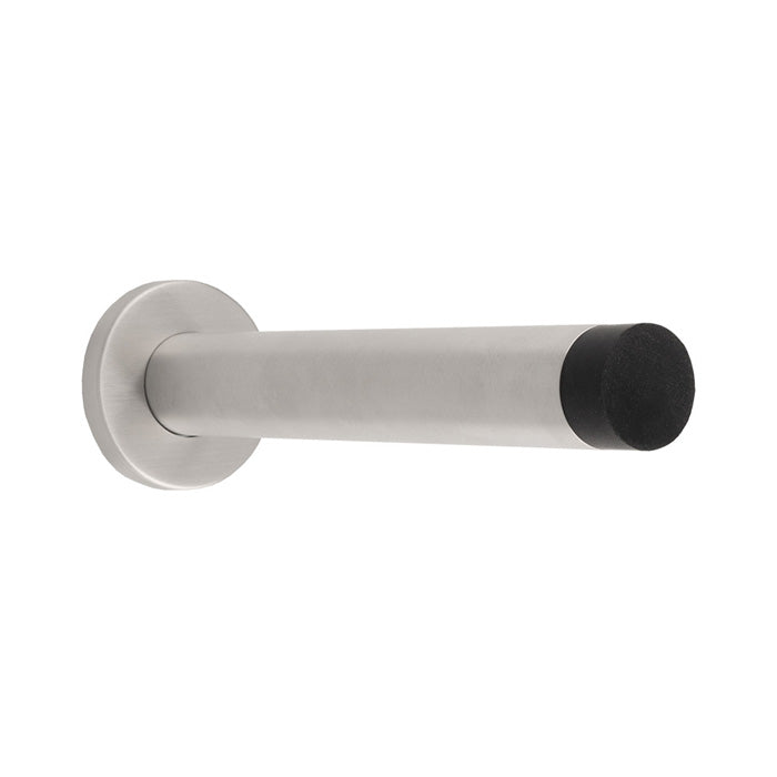 Eurospec - 151 x 22mm - wall mounted doorstop on rose - concealed fix - Bright Stainless Steel - DSW1019SSS