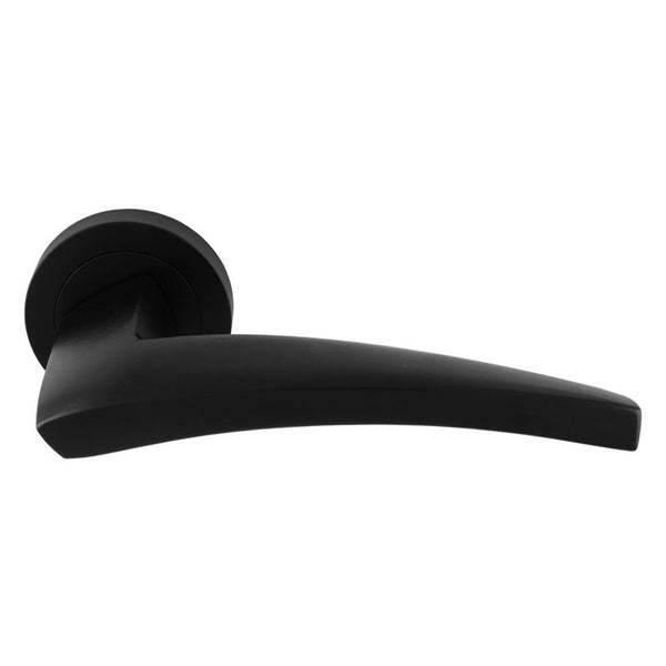 Manital Dune Lever On Round Rose - Matt Black - DU5BLK - Choice Handles