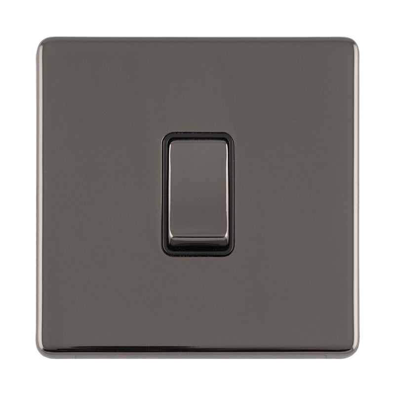 Eurolite Concealed 3mm 1 Gang 10Amp 2Way Switch - Black Nickel - ECBN1SWB - Choice Handles