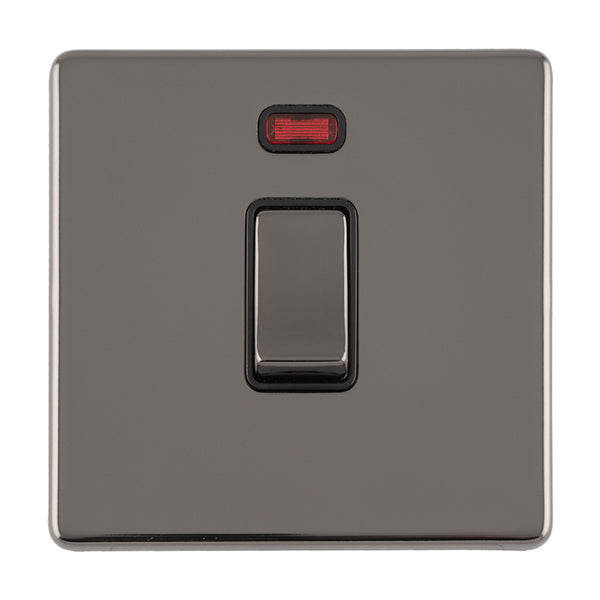 Eurolite Concealed 3mm 1 Gang 20Amp Dp Switch - Black Nickel - ECBN20ADPSWNB - Choice Handles