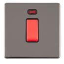 Eurolite Concealed 3mm 1 Gang 45Amp Dp Switch With Neon - Black Nickel - ECBN45ASWNSB - Choice Handles