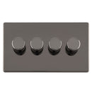 Eurolite Concealed 3mm 4 Gang Led Push On Off 2Way Dimmer - Black Nickel - ECBN4DLED - Choice Handles