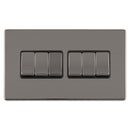 Eurolite Concealed 3mm 6 Gang 10Amp 2Way Switch - Black Nickel - ECBN6SWB - Choice Handles