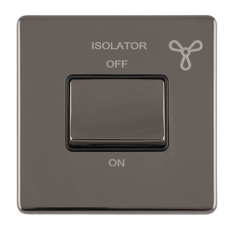 Eurolite Concealed 3mm 6Amp Fan Isolator Switch - Black Nickel - ECBNFSWB - Choice Handles