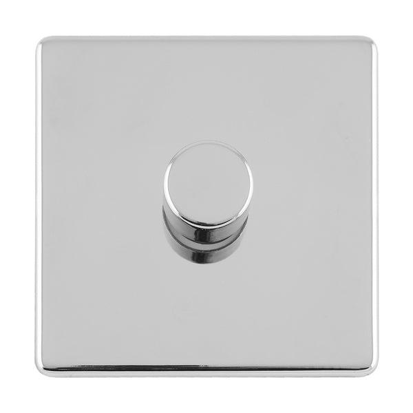Eurolite Concealed 3mm 1 Gang Led Push On Off 2Way Dimmer - Polished Chrome - ECPC1DLED - Choice Handles