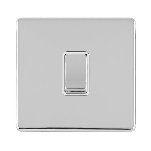 Eurolite Concealed 3mm 1 Gang 10Amp 2Way Switch - Polished Chrome - ECPC1SWW - Choice Handles