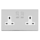 Eurolite Concealed 3mm 2 Gang 13Amp Dp Switched Socket - Polished Chrome - ECPC2SOW - Choice Handles