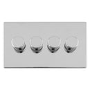 Eurolite Concealed 3mm 4 Gang Led Push On Off 2Way Dimmer - Polished Chrome - ECPC4DLED - Choice Handles