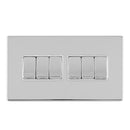 Eurolite Concealed 3mm 6 Gang 10Amp 2Way Switch - Polished Chrome - ECPC6SWW - Choice Handles