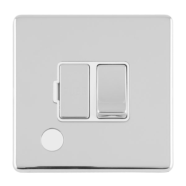 Eurolite Concealed 3mm 13Amp Switched Fuse Spur With Flex Outlet - Polished Chrome - ECPCSWFFOW - Choice Handles