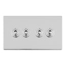 Eurolite Concealed 3mm 4 Gang 10Amp 2Way Toggle Switch Polished Chrome Plate - Polished Chrome - ECPCT4SW - Choice Handles