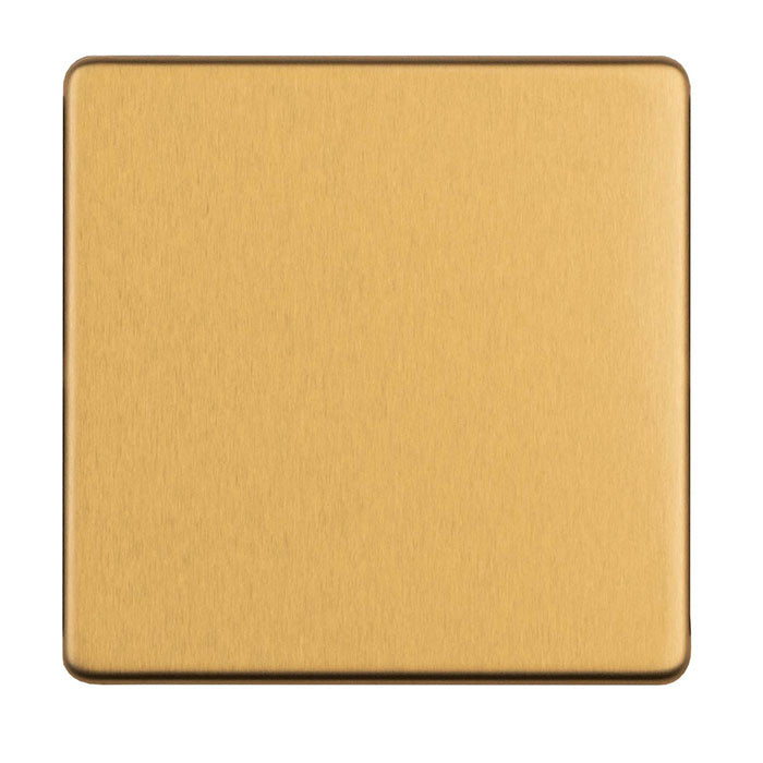 Eurolite Concealed 3mm Single Blank Plate - Satin Brass - ECSB1BB - Choice Handles