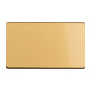 Eurolite Concealed 3mm 2 Gang Double Blank Plate - Satin Brass - ECSB2BB - Choice Handles