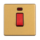 Eurolite Concealed 3mm 1 Gang 45 Amp Switch With Neon Indicator - Satin Brass - ECSB45ASWNSB - Choice Handles