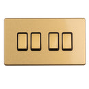 Eurolite Concealed 3mm 4 Gang 2Way Switch - Satin Brass - ECSB4SWB - Choice Handles