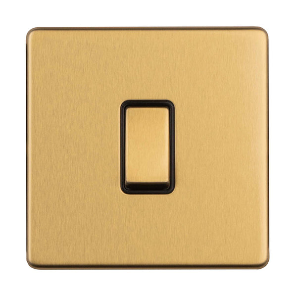 Eurolite Concealed 3mm 1 Gang Intermediate Switch - Satin Brass - ECSBINTB - Choice Handles