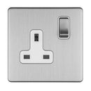 Eurolite Concealed 3mm 1 Gang 13Amp Dp Switched Socket - Stainless Steel - ECSS1SOW - Choice Handles