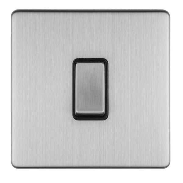 Eurolite Concealed 3mm 1 Gang 10Amp 2Way Switch - Stainless Steel - ECSS1SWB - Choice Handles