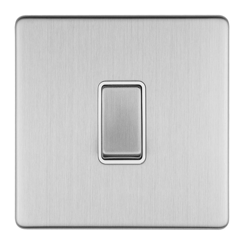 Eurolite Concealed 3mm 1 Gang 10Amp 2Way Switch - Stainless Steel - ECSS1SWW - Choice Handles
