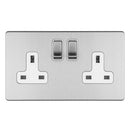 Eurolite Concealed 3mm 2 Gang 13Amp Dp Switched Socket - Stainless Steel - ECSS2SOW - Choice Handles