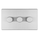 Eurolite Concealed 3mm 3 Gang Led Push On Off 2Way Dimmer - Stainless Steel - ECSS3DLED - Choice Handles