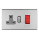 Eurolite Concealed 3mm 45Amp Dp Cooker Switch With 13Amp Socket - Stainless Steel - ECSS45ASWASG - Choice Handles