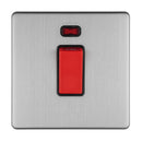 Eurolite Concealed 3mm 1 Gang 45Amp Dp Switch With Neon - Stainless Steel - ECSS45ASWNSB - Choice Handles