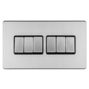 Eurolite Concealed 3mm 6 Gang 10Amp 2Way Switch - Stainless Steel - ECSS6SWB - Choice Handles