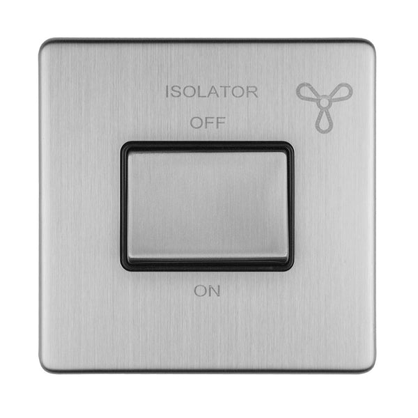 Eurolite Concealed 3mm 6Amp Fan Isolator Switch - Stainless Steel - ECSSFSWB - Choice Handles