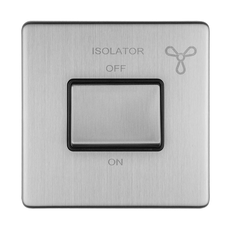 Eurolite Concealed 3mm 6Amp Fan Isolator Switch - Stainless Steel - ECSSFSWB - Choice Handles