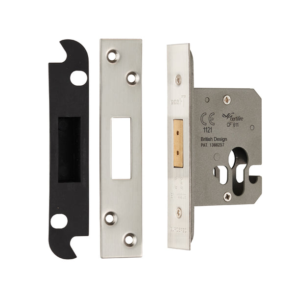 Eurospec - Euro Profile Deadlock 64mm - Satin Stainless Steel - EDS5025SSS - Choice Handles