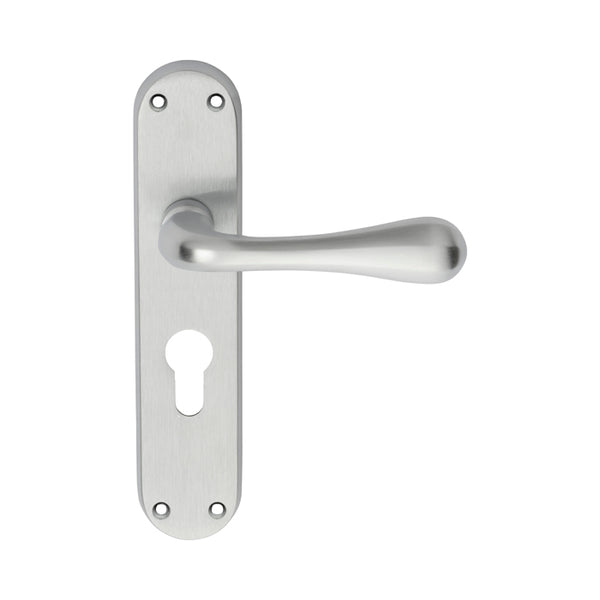 Manital - Astro Lever on Euro Lock Backplate - Satin Chrome - EL21YSC - Choice Handles