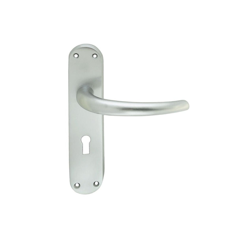Manital - Lilla Lever on Lock Backplate - Satin Chrome - EL31SC - Choice Handles