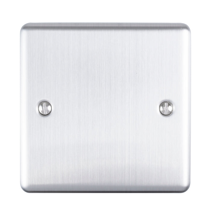Eurolite Enhance Decorative Single Blank Plate - Satin Stainless - EN1BSS - Choice Handles