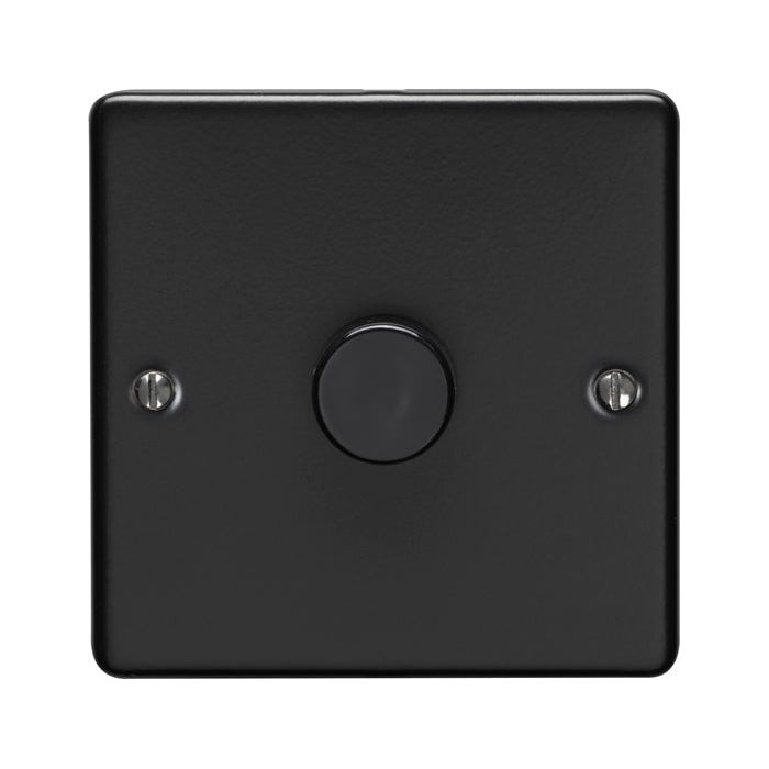 Eurolite Enhance Decorative 1 Gang Dimmer - Matt Black - EN1DLEDMBB - Choice Handles