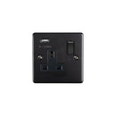 Eurolite Enhance Decorative 1 Gang Usb Socket - Matt Black - EN1USBMBB - Choice Handles
