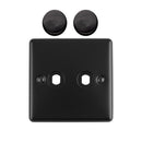 Eurolite - Dimmer Switch Plate-Matt Black-2 Gang - EN2DIMMBB - Choice Handles