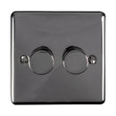 Eurolite Enhance Decorative 2 Gang Dimmer - Black Nickel - EN2DLEDBN - Choice Handles