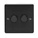 Eurolite Enhance Decorative 2 Gang Dimmer - Matt Black - EN2DLEDMBB - Choice Handles