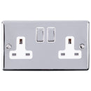 Eurolite Enhance Decorative 2 Gang Socket - Polished Chrome - EN2SOPCW - Choice Handles