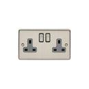 Eurolite Enhance Decorative 2 Gang Socket - Satin Stainless - EN2SOSSG - Choice Handles