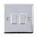 Eurolite Enhance Decorative 2 Gang Switch - Polished Chrome - EN2SWPCW - Choice Handles