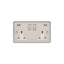 Eurolite Enhance Decorative 2 Gang Usb Socket - Satin Stainless - EN2USBSSW - Choice Handles