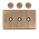 Eurolite - Dimmer Switch Plate-Antique Brass-3 Gang - EN3DIMABB - Choice Handles