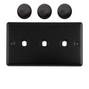 Eurolite - Dimmer Switch Plate-Matt Black-3 Gang - EN3DIMMBB - Choice Handles
