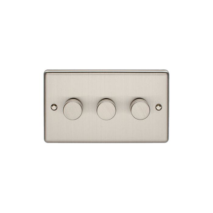 Eurolite Enhance Decorative 3 Gang Dimmer - Satin Stainless - EN3DLEDSS - Choice Handles