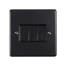 Eurolite Enhance Decorative 3 Gang Switch - Matt Black - EN3SWMBB - Choice Handles